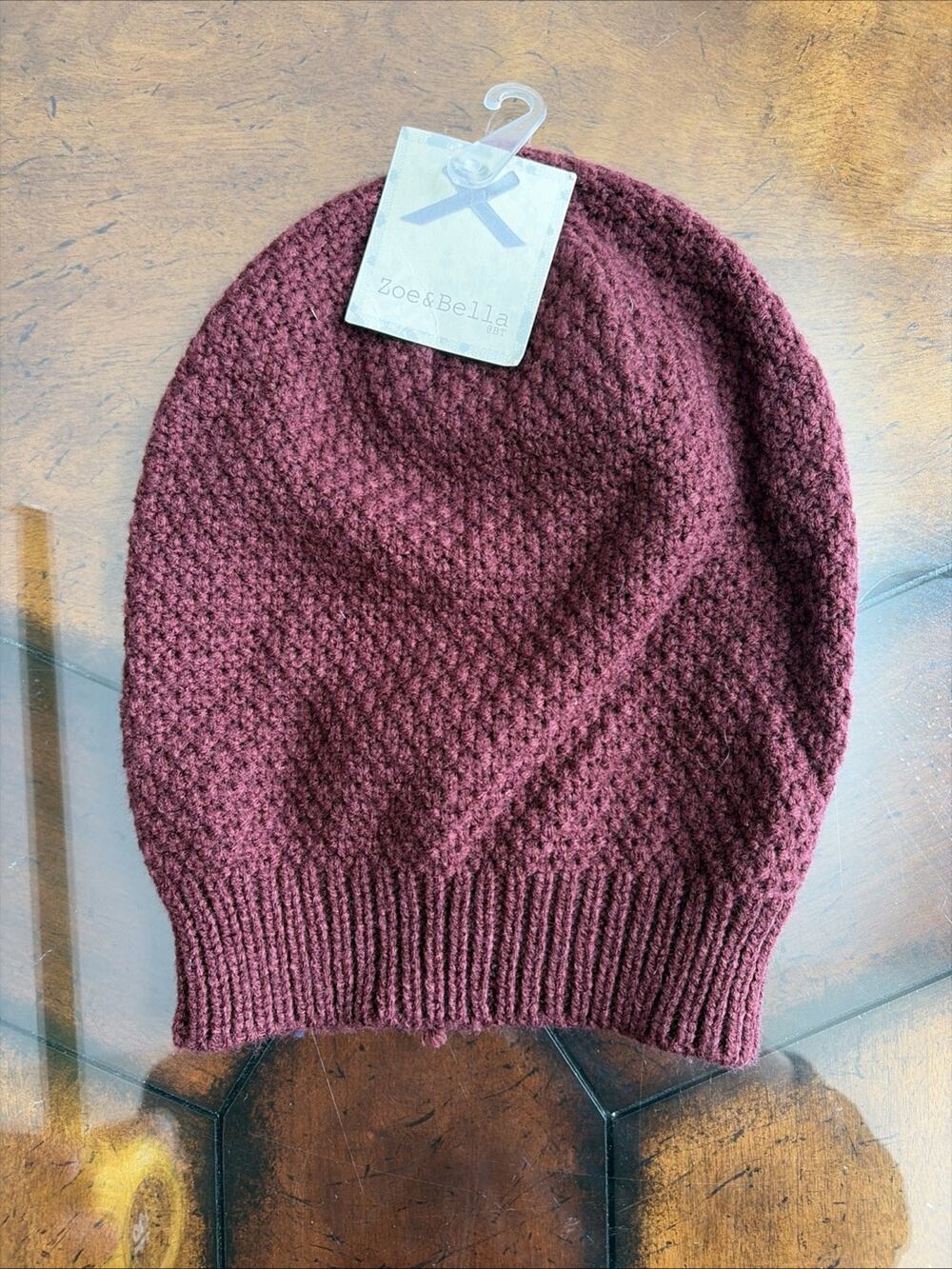 Zoe And Bella Womens Winter Hat womens one size burgundy wine beanie